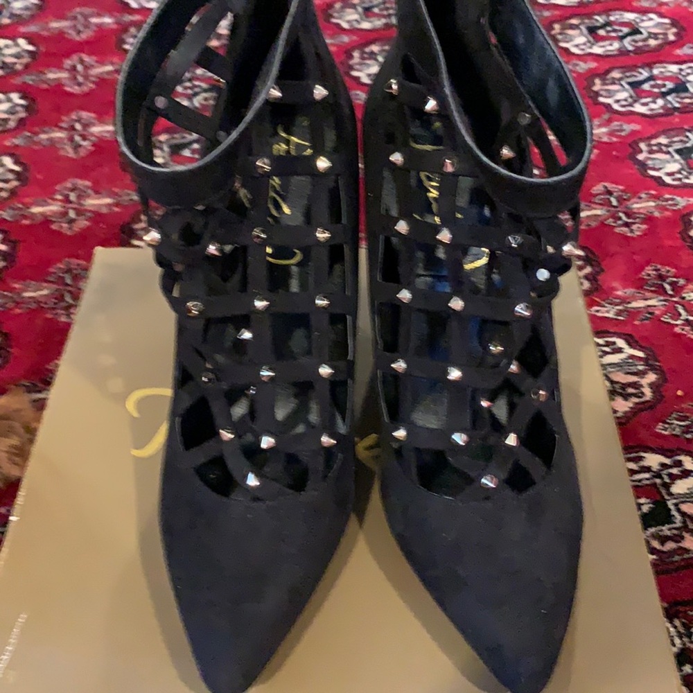 Black studded open bootie by Priviledge size 10